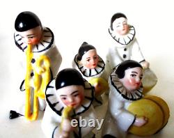 Antique C. 1920's Art Deco Pierrot Porcelain Quintet Germany