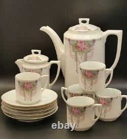 Antique C Tielsch Altwasser Silesia Coffee Tea Pot Service Art Deco Germany