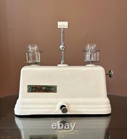 Antique Cast Iron Milk House Dairy Cream Art Deco Porcelain Balance Scale White