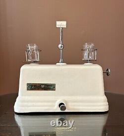 Antique Cast Iron Milk House Dairy Cream Art Deco Porcelain Balance Scale White