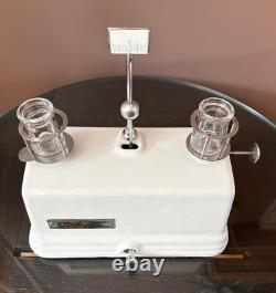 Antique Cast Iron Milk House Dairy Cream Art Deco Porcelain Balance Scale White