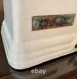 Antique Cast Iron Milk House Dairy Cream Art Deco Porcelain Balance Scale White