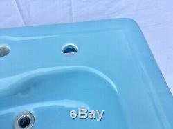 Antique Ceramic Baby Blue Porcelain Pedestal Sink Standard Vtg Deco 486-20E