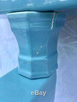 Antique Ceramic Baby Blue Porcelain Toilet Standard Tiffin Old Vtg Deco 487-20E