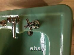 Antique Ceramic Jadeite Porcelain Pedestal Sink Kohler USA Vintage Old 1008-20B