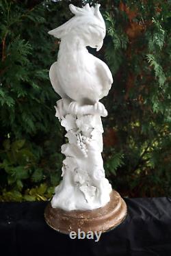 Antique Ceramic / Porcelain Parrot Bird Art Sculpture VERY DETAILED BEAUTY