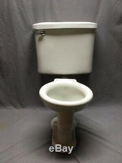 Antique Ceramic White Porcelain Complete Toilet Bowl Tank Lid Old Vtg 214-20E