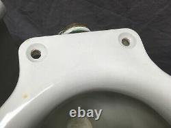 Antique Ceramic White Porcelain Complete Toilet Bowl Tank Lid Old Vtg 215-20E