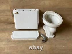 Antique Ceramic White Porcelain Complete Toilet Bowl Tank Lid Old Vtg 626-20E