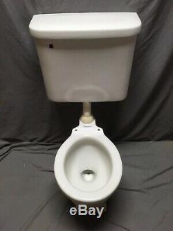 Antique Ceramic White Porcelain Toilet Bowl Tank Lid Standard Tiffin Vtg 172-20E