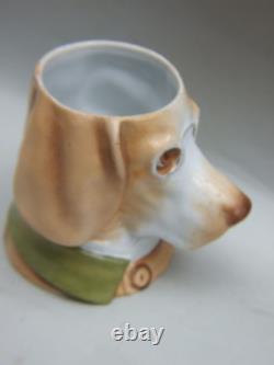 Antique Cigar Pipe Tobacco Holder German Porcelain Dog Head FigureMusterschutz