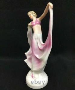 Antique Dancer Art Deco Lady German Porcelain Figurine Height 16 cm Décor Gift