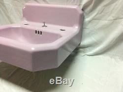 Antique Deco Cast Iron Lavender Lilac Porcelain Bath Sink Vtg Standard 555-20E