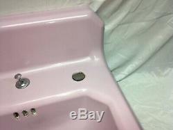 Antique Deco Cast Iron Lavender Lilac Porcelain Bath Sink Vtg Standard 555-20E