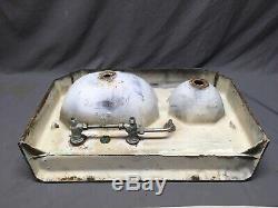 Antique Deco Cast Iron White Porcelain Double Basin Bath Wall Sink Vtg 310-20E