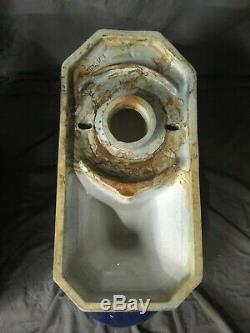 Antique Deco Ceramic Cobalt Blue Porcelain Toilet Vtg Standard Madera Old 21-20E