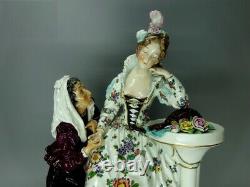 Antique Divination Lady Porcelain Figure Original Ernst Bohne & Sohne Sculpture