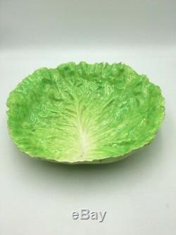 Antique E B NAPOLI Large Lettuce Cabbage Leaf BOWL Rare ITALIAN MAJOLICA