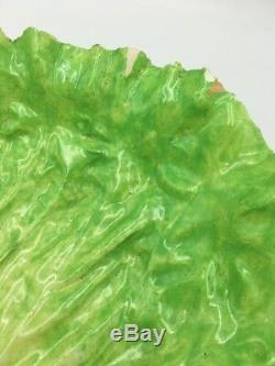 Antique E B NAPOLI Large Lettuce Cabbage Leaf BOWL Rare ITALIAN MAJOLICA