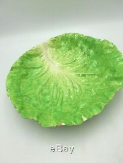 Antique E B NAPOLI Large Lettuce Cabbage Leaf BOWL Rare ITALIAN MAJOLICA
