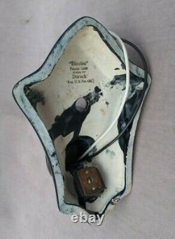 Antique EFCOLITE 1920's-1930's Black Porcelain Fleur-de-lis Sconce, RESTORED
