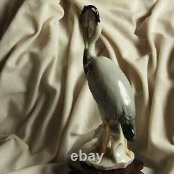 Antique ENS Heron Crane Bird Water Lake River German Porcelain Figure Old Nature