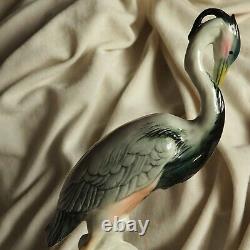 Antique ENS Heron Crane Bird Water Lake River German Porcelain Figure Old Nature