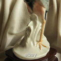 Antique ENS Heron Crane Bird Water Lake River German Porcelain Figure Old Nature