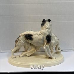 Antique ERPHILA Germany Porcelain Art Deco Borozi Wolfhounds Dogs Figurine