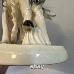 Antique ERPHILA Germany Porcelain Art Deco Borozi Wolfhounds Dogs Figurine