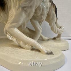 Antique ERPHILA Germany Porcelain Art Deco Borozi Wolfhounds Dogs Figurine