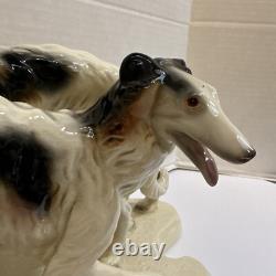 Antique ERPHILA Germany Porcelain Art Deco Borozi Wolfhounds Dogs Figurine