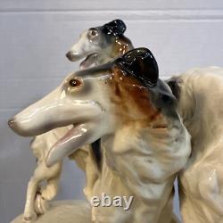 Antique ERPHILA Germany Porcelain Art Deco Borozi Wolfhounds Dogs Figurine