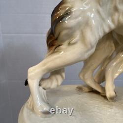 Antique ERPHILA Germany Porcelain Art Deco Borozi Wolfhounds Dogs Figurine