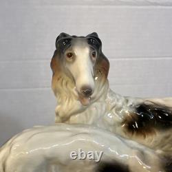 Antique ERPHILA Germany Porcelain Art Deco Borozi Wolfhounds Dogs Figurine