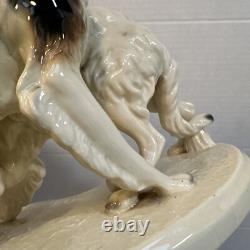 Antique ERPHILA Germany Porcelain Art Deco Borozi Wolfhounds Dogs Figurine