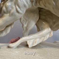 Antique ERPHILA Germany Porcelain Art Deco Borozi Wolfhounds Dogs Figurine