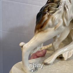 Antique ERPHILA Germany Porcelain Art Deco Borozi Wolfhounds Dogs Figurine