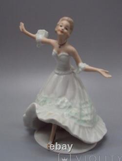 Antique Figure Dancer Porcelain Germany Wallendorf Shoe Dress Sign Art Rare 20th