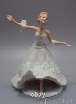 Antique Figure Dancer Porcelain Germany Wallendorf Shoe Dress Sign Art Rare 20th