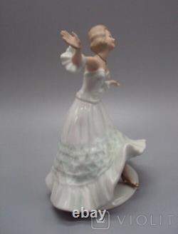 Antique Figure Dancer Porcelain Germany Wallendorf Shoe Dress Sign Art Rare 20th