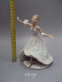 Antique Figure Dancer Porcelain Germany Wallendorf Shoe Dress Sign Art Rare 20th