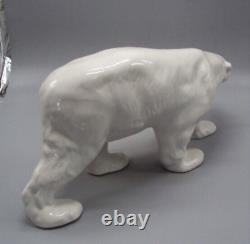 Antique Figure Polar Bear Porcelain Sculpture Decor Art White Rare Old 20th