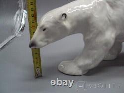 Antique Figure Polar Bear Porcelain Sculpture Decor Art White Rare Old 20th