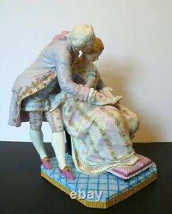 Antique French VION & BAURY Porcelain Bisque Figurine Couple