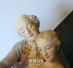 Antique French VION & BAURY Porcelain Bisque Figurine Couple