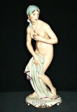 Antique German Allach Artist Forster Nude Lady Bathing Beauty Porcelain Figurine