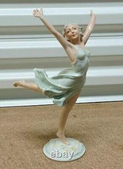 Antique German Art Deco Hutschenreuther Porcelain Figurine, Dancer, 11 high