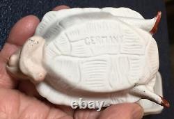 Antique German Art Deco Porcelain Bathing Beauty Turtle Naughty Lady Figurine