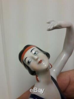 Antique German Art Deco Porcelain Figural Powder Box